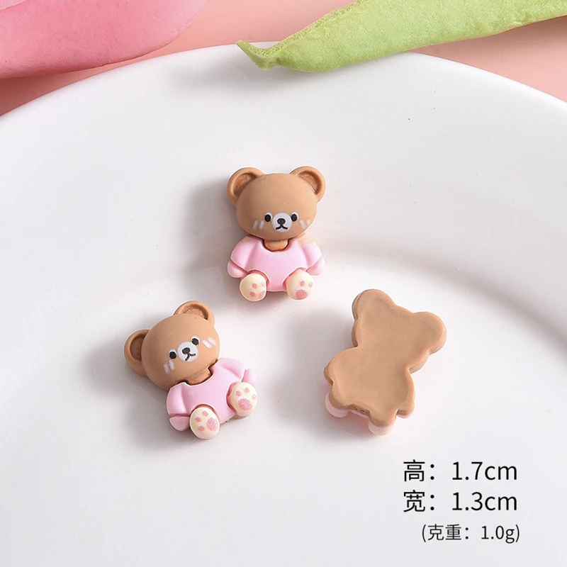 3D Kawaii Cartoon Bear Charms per unghie Resina Custodia per telefono fai da te Tazza Patch Scatola di immagazzinaggio per auto Decorazione Ciondoli per cartoni animati Kawaii per nail art