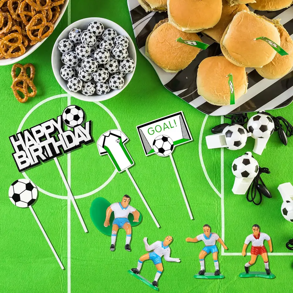 Lot de 37 décorations de gâteaux de sport avec football, baseball, basket- ball, tennis, golf pour garçons et hommes, fournitures de fête d' anniversaire à thème sportif