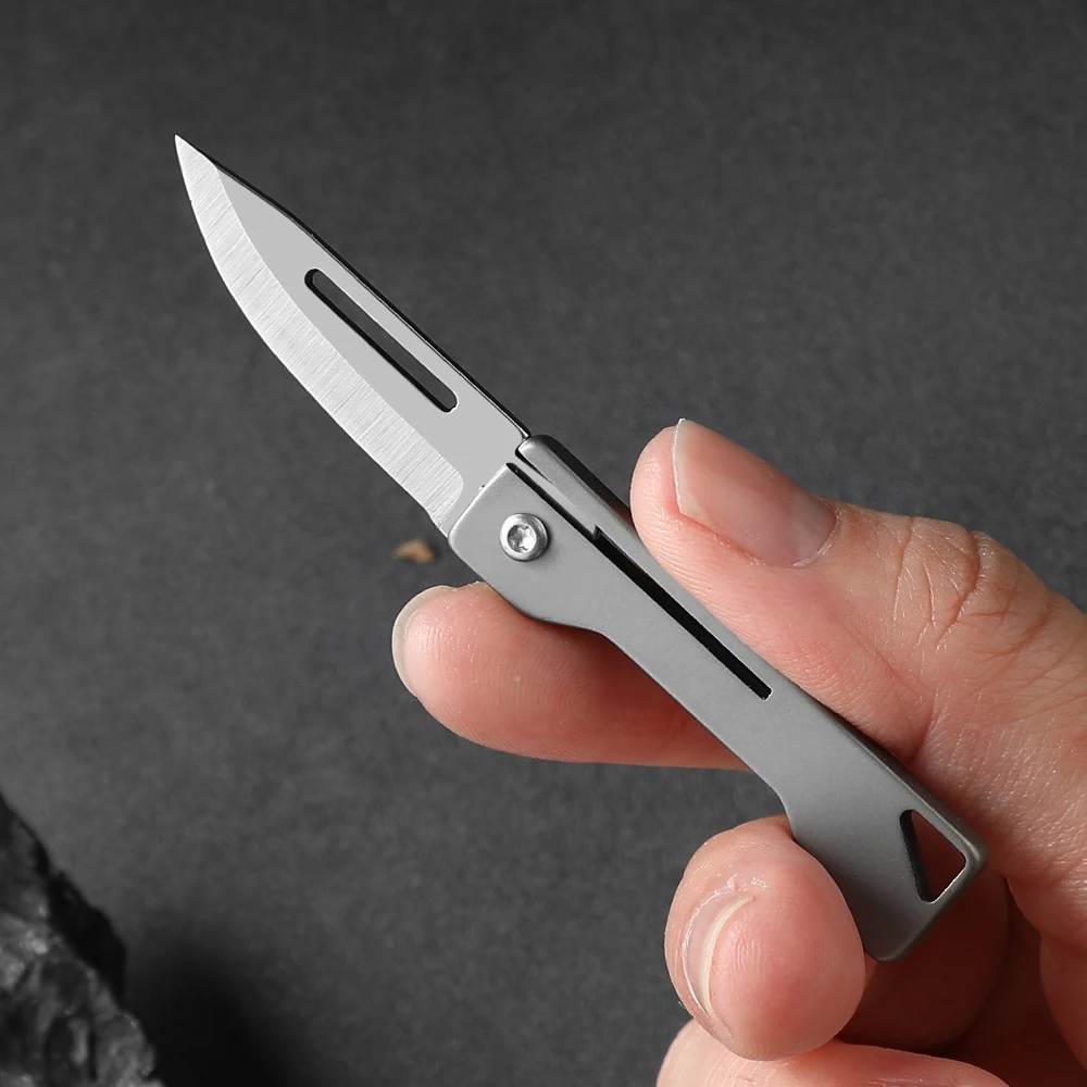 EDC Titanium mini folding knife  pocket knive thin pocket knife pocket knife for women Fruit knives