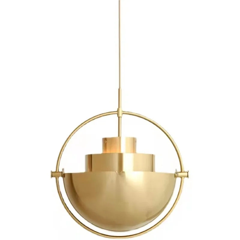 Danish Designer Led Pendant Light Gold Deformable Iron Hanging Lamp for Dining Room Kitchen light Home Decor  Lighting Fixtures