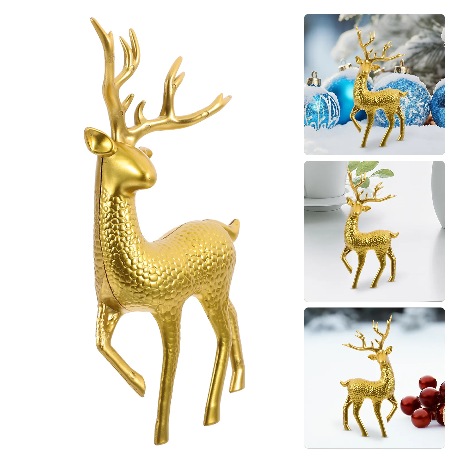 

6 Pcs Reindeer Elk Decorations Plastic Christmas Tree Statues Home Sculpture Party Scene Holiday Figurines Decor Festive