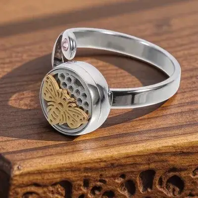 

Aromatherapy Essential Oil Rings Finger Jewelry Stainless Steel Open Adjustable Women Gifts Banquet Party Decorations