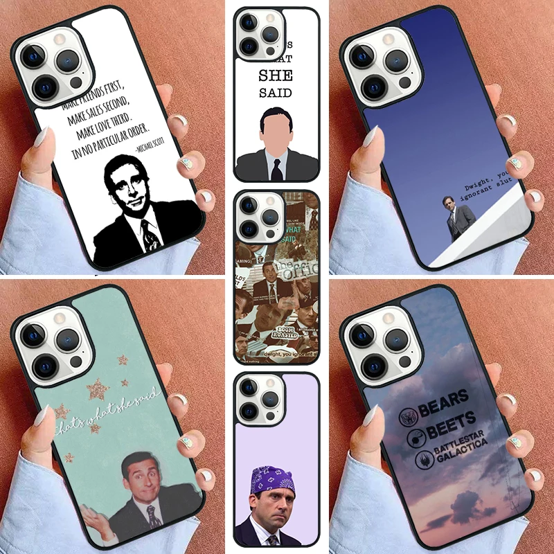 The Office Dunder Mifflin Michael Scott Phone Case For iPhone 16 15 14 Pro 11 13 12 Mini Max SE 2020 6 7 8 Plus Cover Capa