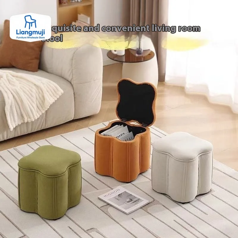 

Защита для ног, квадратный табурет, коробка для хранения макияжа, бархатный табурет-пуфик, современный европейский табурет Para Sala De Estar, украшение для дома