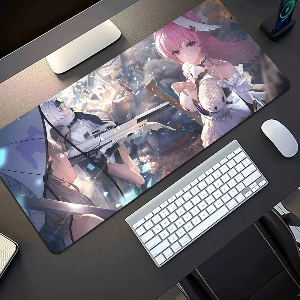 Alfombrilla de Ratón XXL con Diseño de Chica Luchadora de Anime, Diseño de Personaje Fuerte y Adorable, Alfombrilla de Escritorio de Goma Lavable Antideslizante para Oficina, Escuela y Hogar
