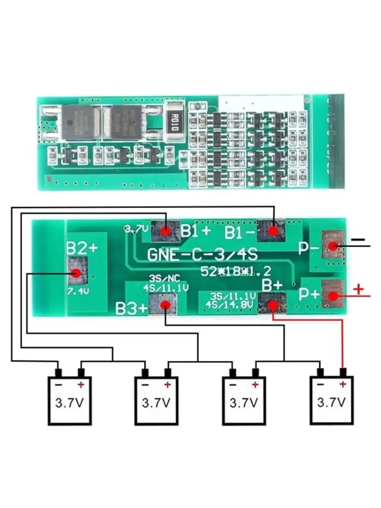  4S 8A Lithium Battery Protective Board Battery Charging Board Connector Circuit Board Module For Power Tool Accessories