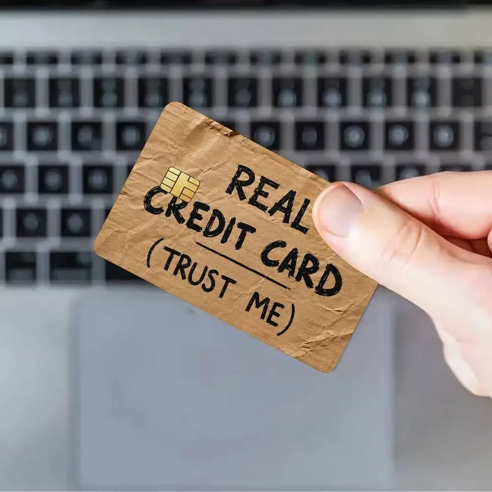 Funny Trust Me Torn Paper Bank Credit Cards Bus Pass Stickers Cool Decoration Waterproof 4PCS Card view 5