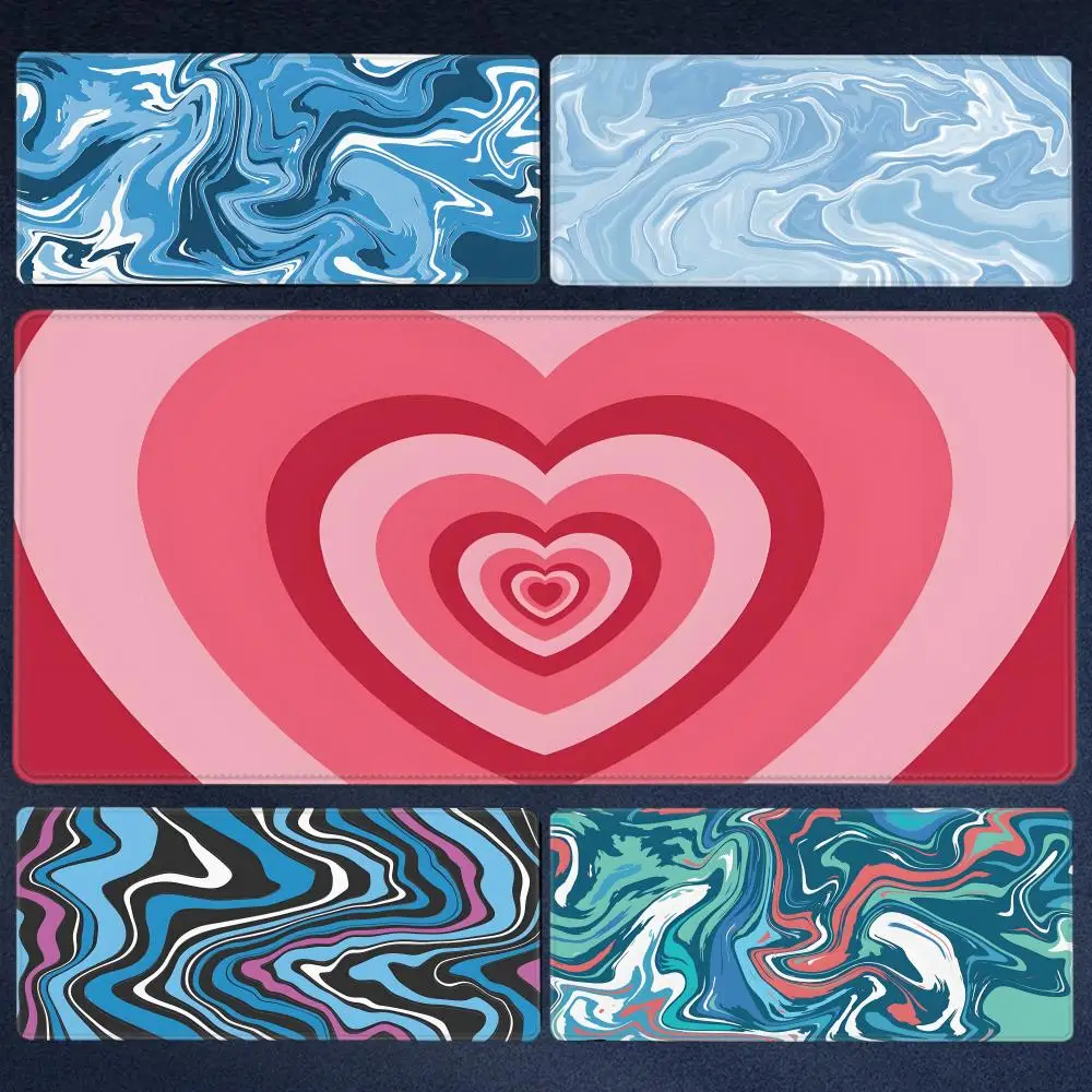 

Blue Large Gaming Mouse Pad XXL Strata Liquid Deskmat Non-Slip Rubber Game Mouse Mat Computer Keyboard Mats Big Mausepad Gamer