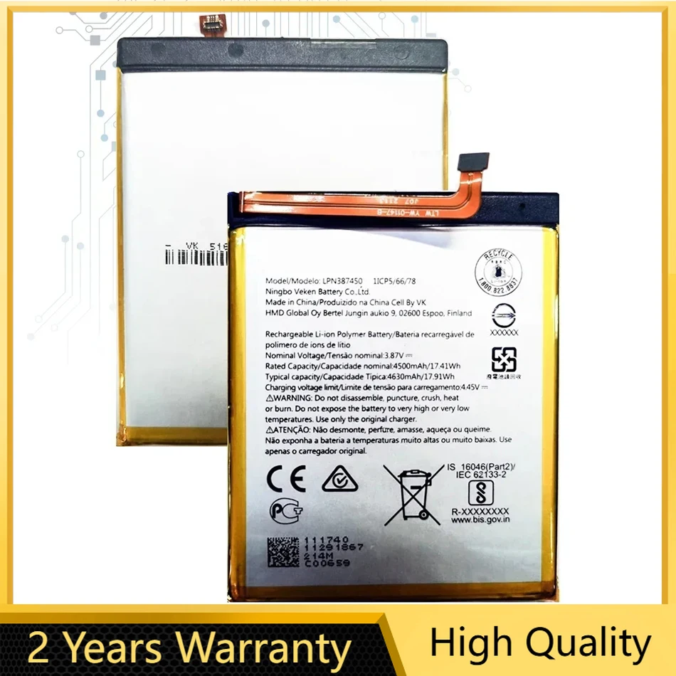 

Replacement Battery LPN387450, For Nokia N910, Xr20, X20, Ta-1362, 4630mAh