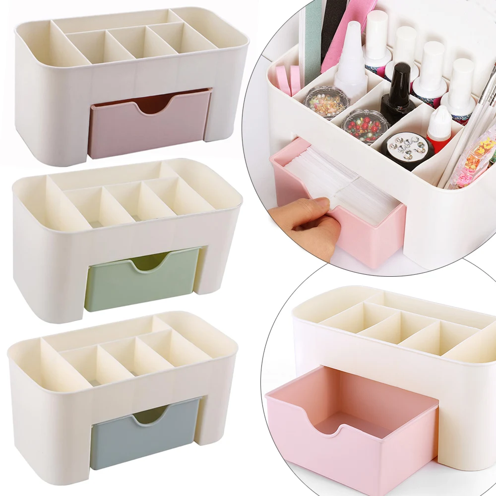 

1Pc Nail Art Storage Box Manicure Organizer Gel Polish Remover Cleaning Cotton Pad Swab Plastic Container Display Nails Supplies