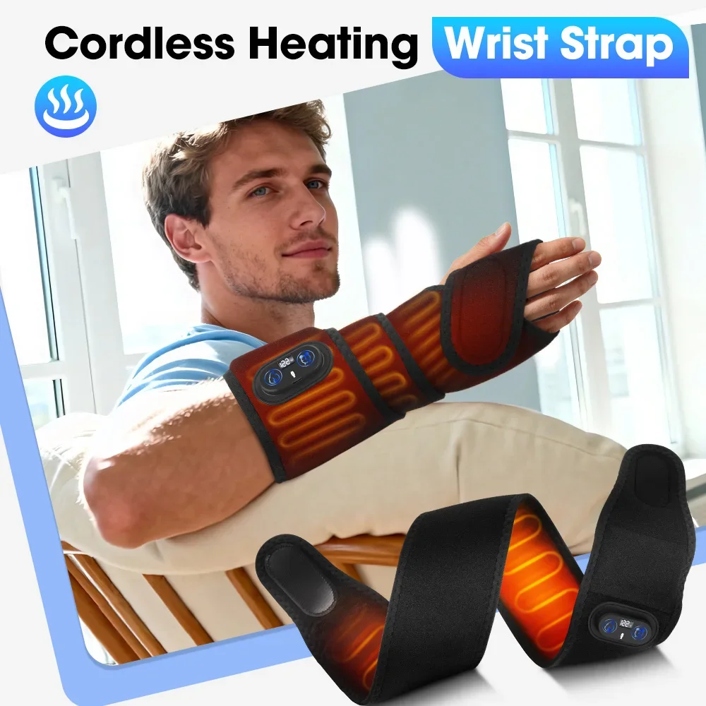 

Multifunctional Heating Wrist Protector Pad & Hand Massager Support Wrist Band Pad Brace Tool Cordless Health Care Device