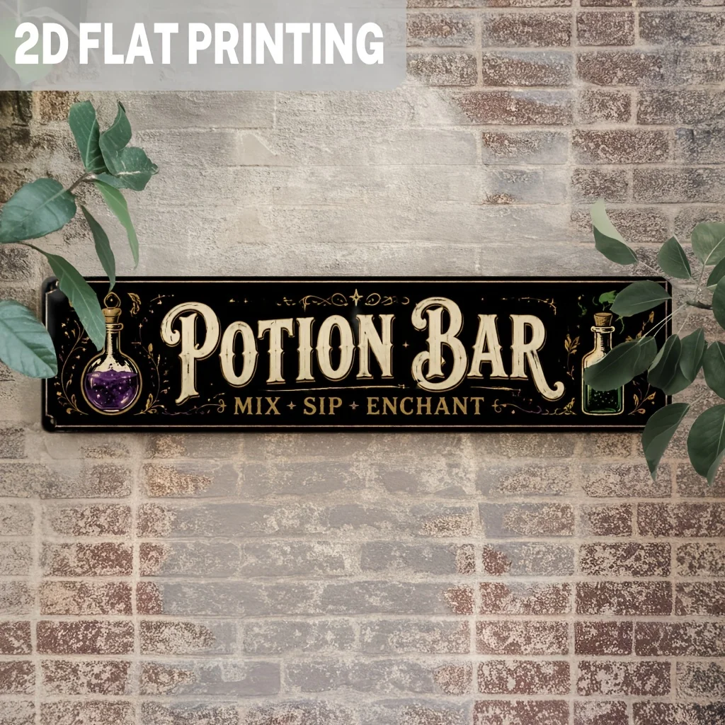 Vintage Potion Iron Sign, Mystical Decor, Wall Hanging for Home, Halloween Party, Themed Restaurant, for Man Cave