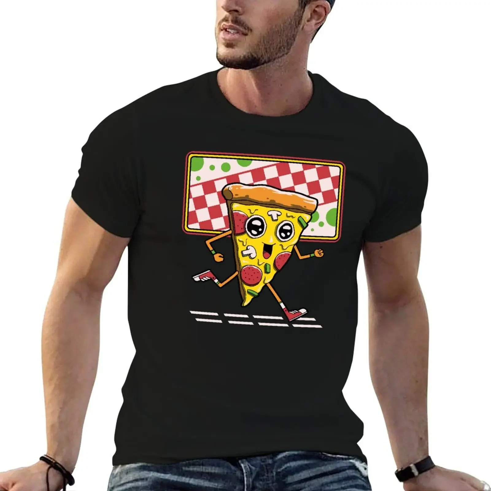 

Pizza Run T-Shirt anime tshirt Aesthetic clothing oversized t shirt customs mens t shirts casual stylish