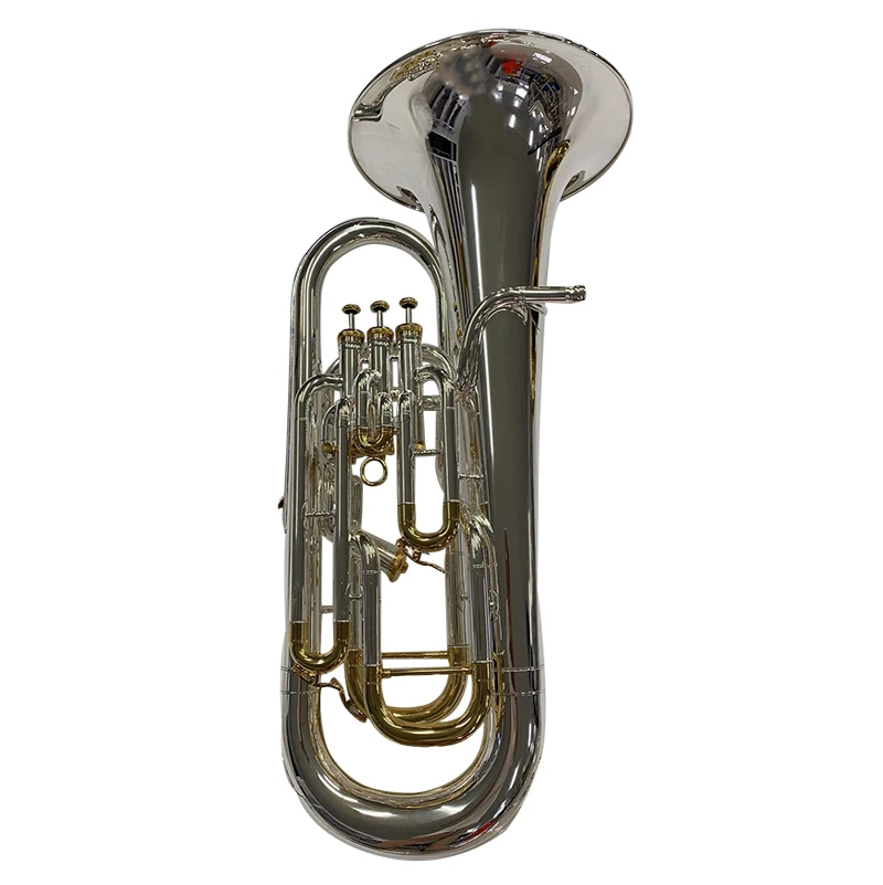 Professional high standard 3+1 piston valve gold lacquer finished bariton horn