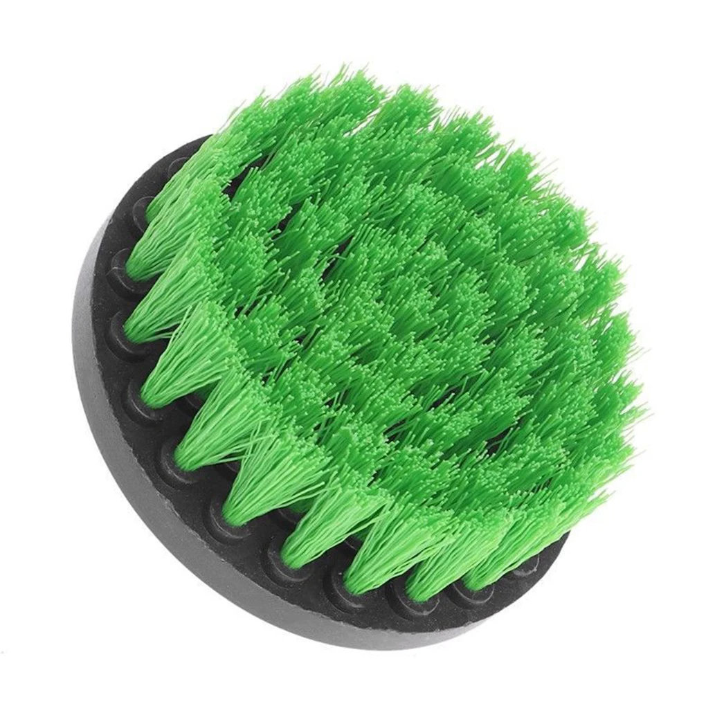 Yellow Green Drill Cleaning Brush Heavy Duty Cleaner Scrubber with Stiff Bristles for Carpet Car Mats Tile