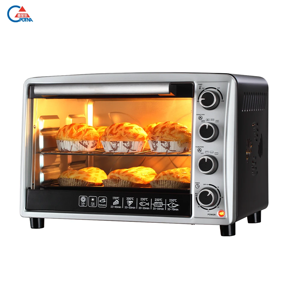 Professional Factory Kitchen Appliances-Electric Toaster & 35L Convection Pizza Oven with Timer Stainless Steel Household Use