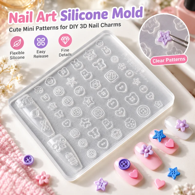 Resin Art Equipment - Cetakan Silikon Berbentuk Beragam untuk Manikur,