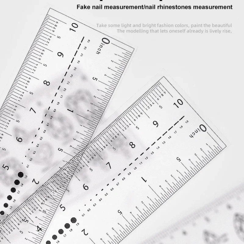 アクリルネイル用ネイル測定定規,サイズ測定定規,ラインストーン寸法,マニキュア,5個,1個