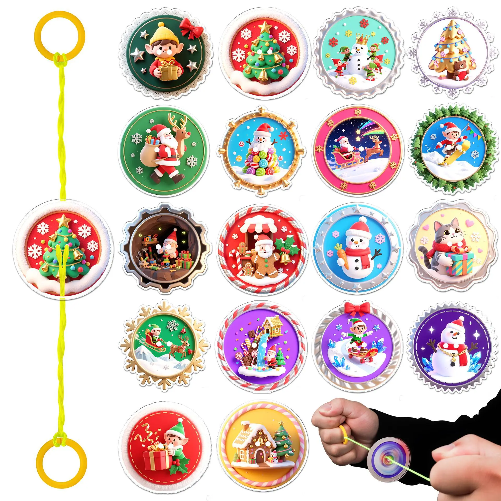 

Креативная рождественская вращающаяся игрушка с маховиком, ностальгическая игрушка для декомпрессии детства, новинка, детский маховик, подарок на вечеринку