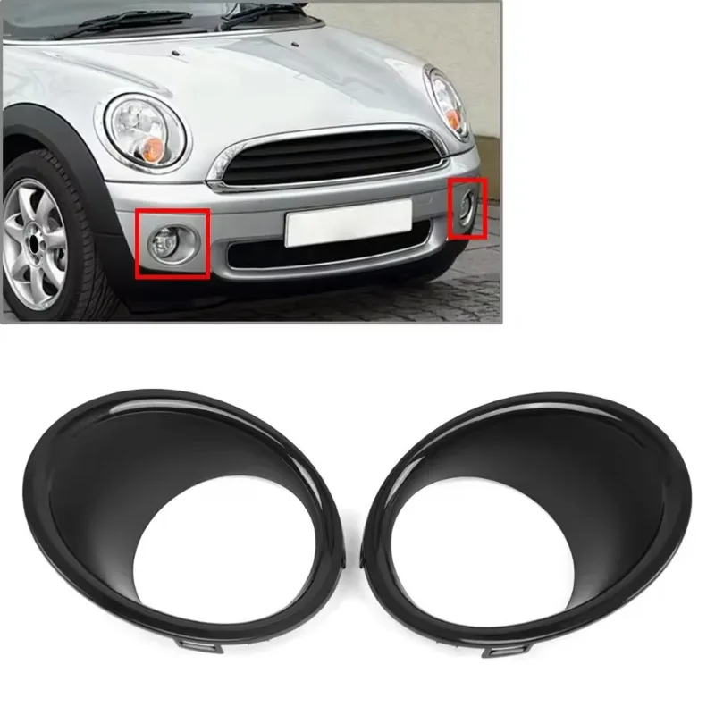 

For BMW Mini Cooper R55 R56 R57 2007-2011 Front Fog Light Lamp Black Trim Ring Cover 51112753661 51112753662 Car Accessories