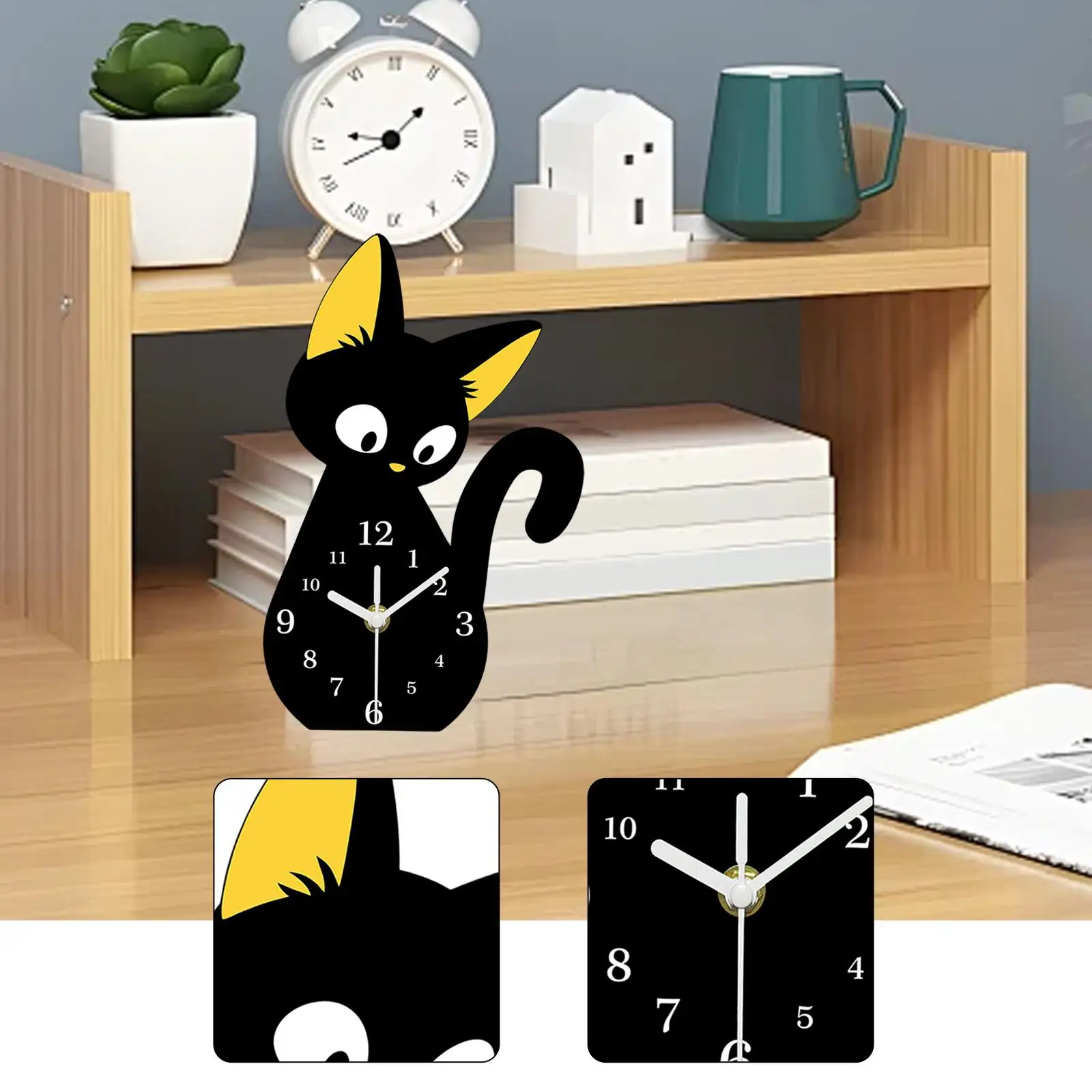 Creative Desk Clock Acrylic Silent Cartoon Animal Table Clock Ornament for Office Dorm Bedside Decor