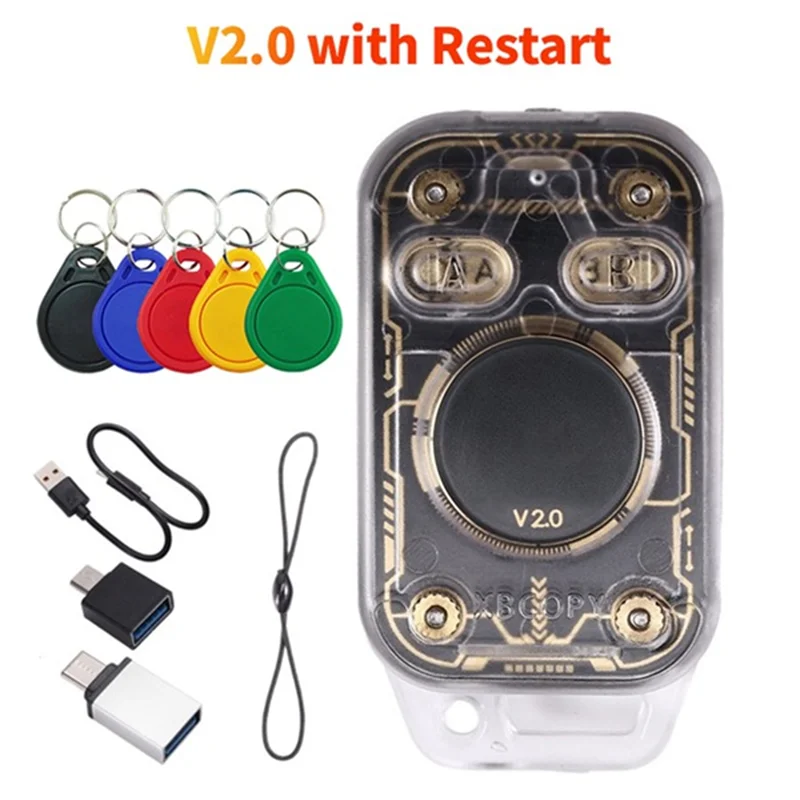 DIGIT-Chameleon Ultra V2.0 RFID Smart Chip Reader Emulator+ 5XUID Keychain NFC Duplicator 125K 13.56Mhz Card Decoding Functional