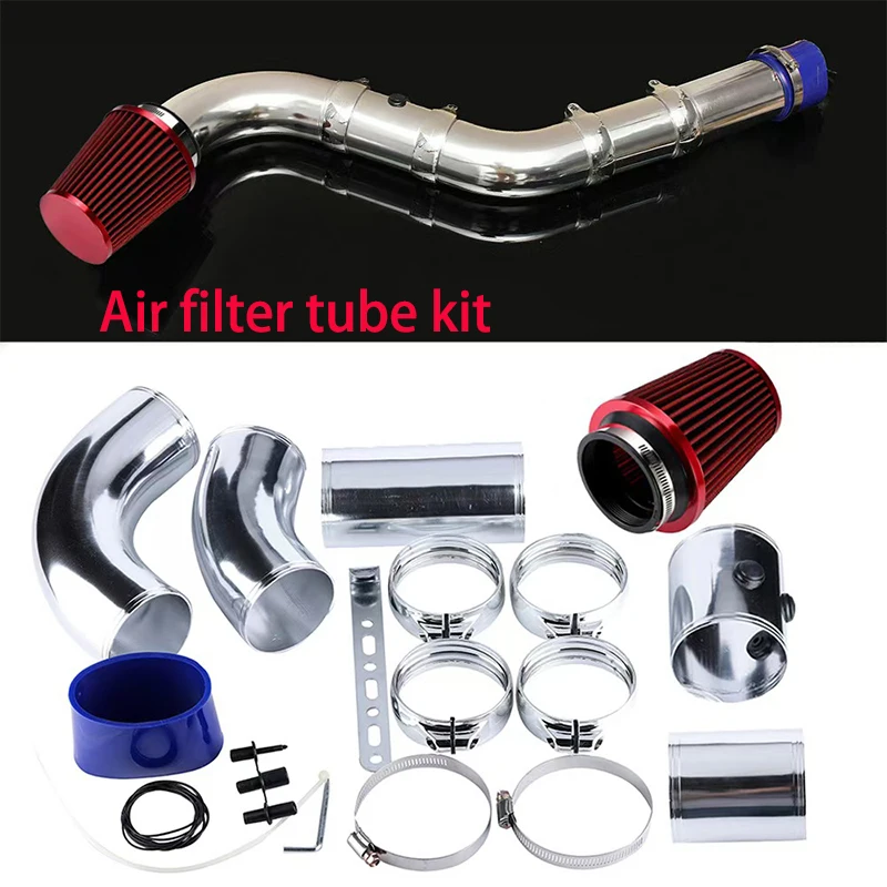 Universal Auto Car 76mm Cold Air Intake System 3inch Aluminium Tube Intake Pipe Kit Turbo Direct Cold Air Filter System