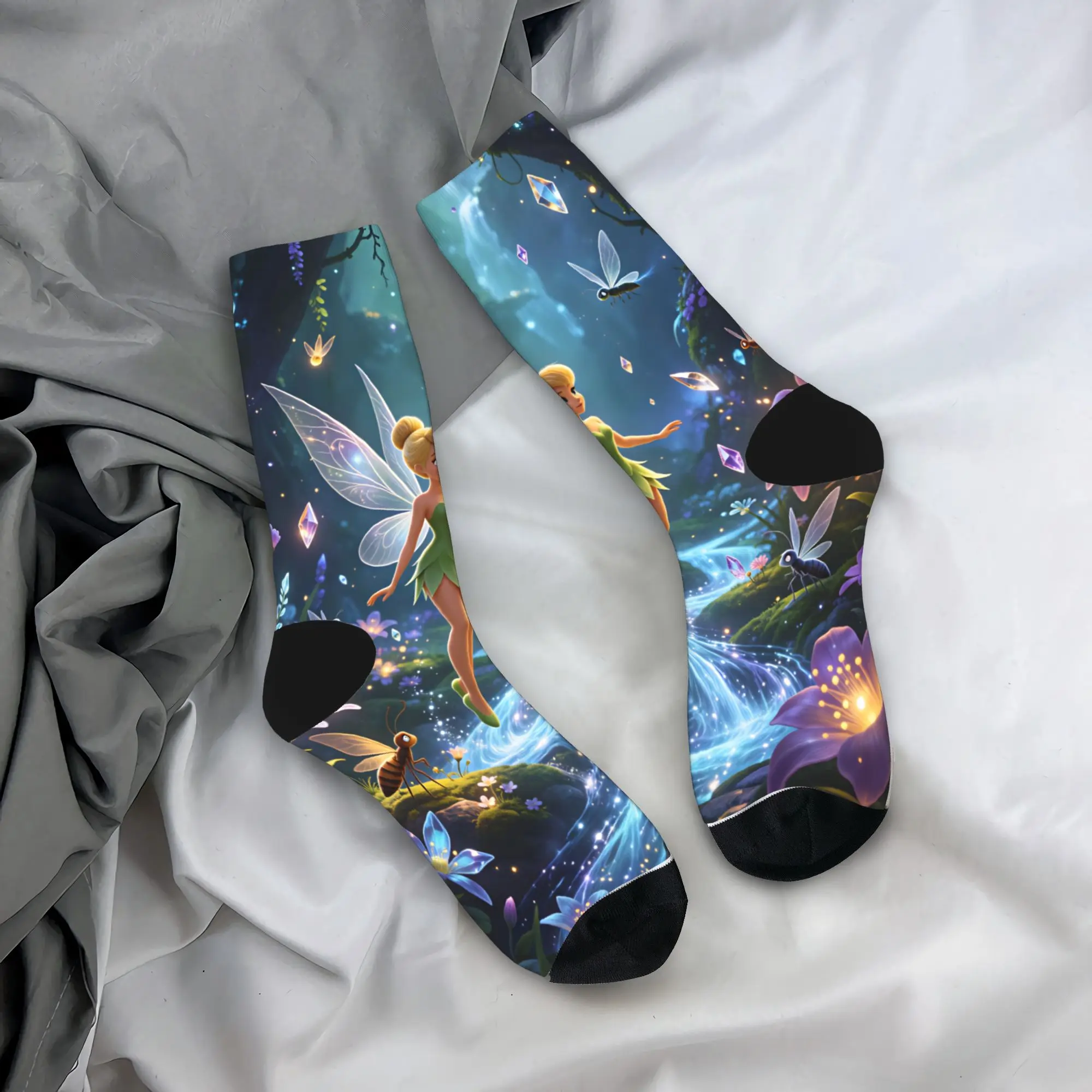 Men Socks Tinker Anime Bells  Stockings Spring Leisure High Quality Socks Design Cycling Anti Skid Socks