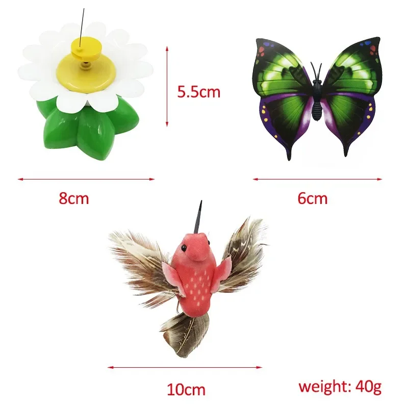 Electric Rotating Colorful Butterfly Funny Cat Toys Bird Pet Seat Scratch Toy For Puppy Kitten Dog Cats Intelligence Trainning