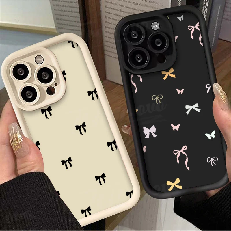 Luxury Butterfly Bowknot Silicone Case for Xiaomi Redmi Note 13 12 11 Pro Plus 12S 11S 10S 10 9 9S 8 12C 13C Shockproof Cover