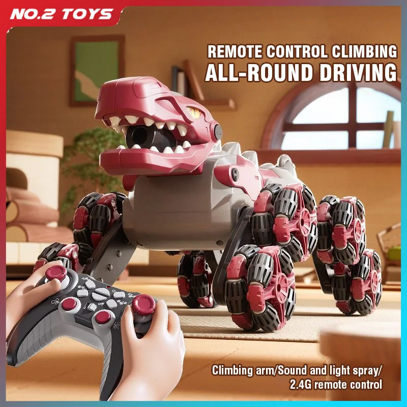 

Remote Control Spray Dinosaur 2.4G 4WD RC Climbing Car Children Toy RC Stunt Drift Car Off Road Vehicle Toys Mechanical Dinosaur