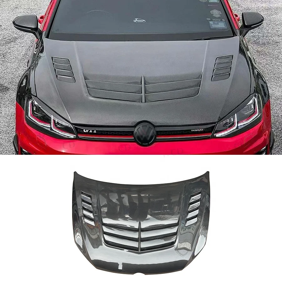 

V Style Carbon Fiber Engine Hood for Volkswagen Golf 7 7.5 MK7 2014-2020 Front Hood Bonnet Cover Bodykit
