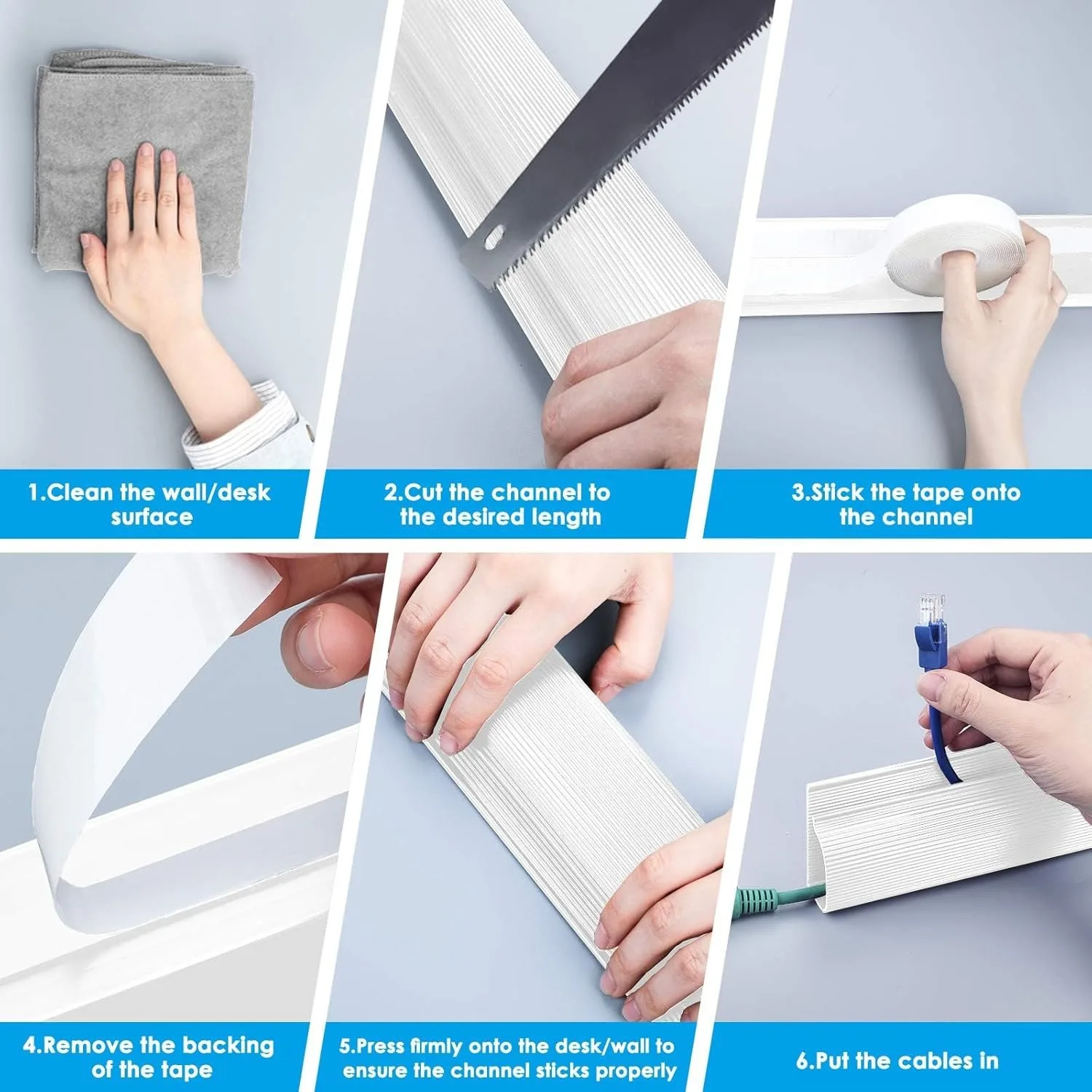 1 قطعة 40 سنتيمتر/15.74in إدارة الكبلات تحت مكتب قناة كابل Raceway الحبل مخفي مكتب كابل صينية لا الحفر للمنزل مكتب سلك