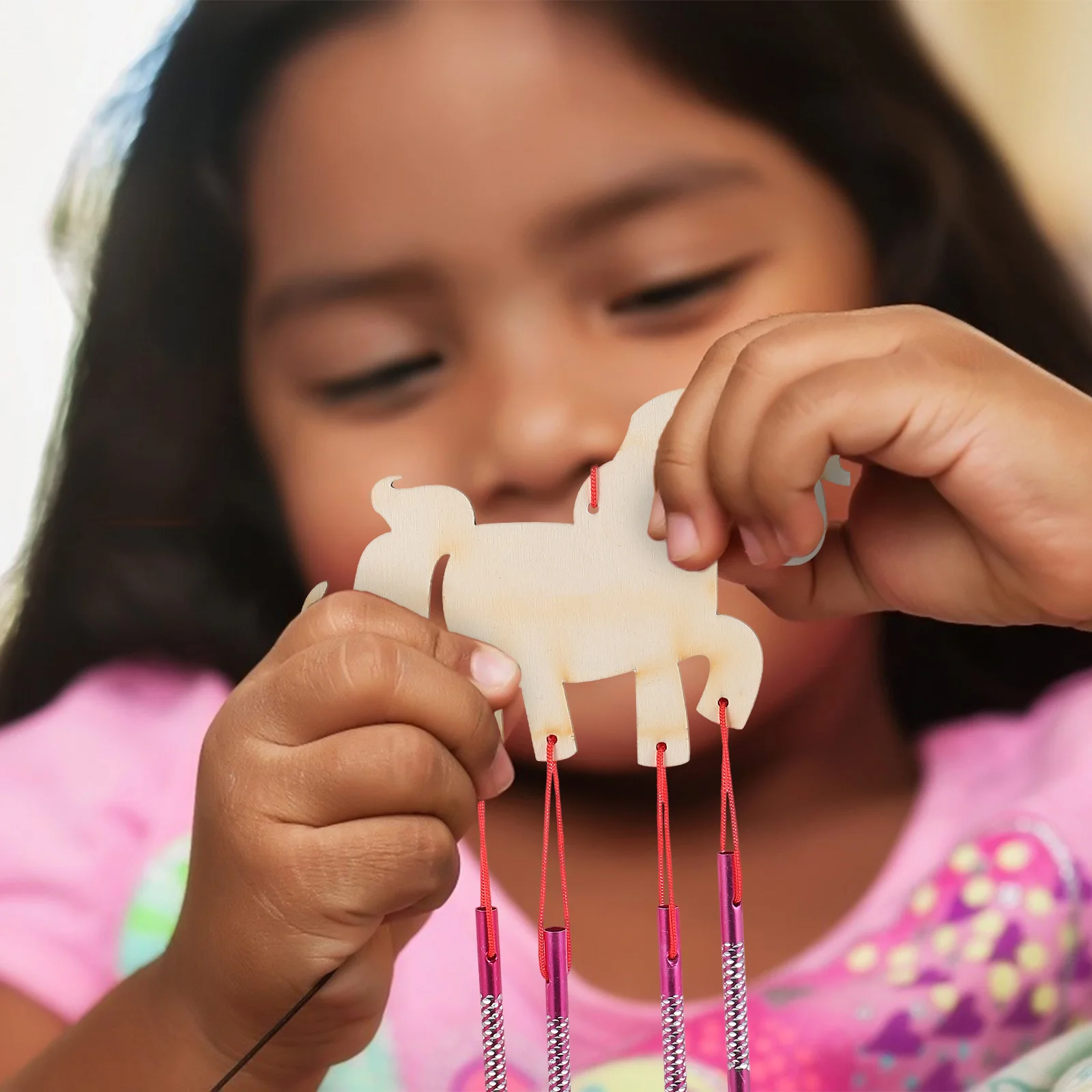 

6Sets DIY Wooden Wind Chime Doodle Pendant Home Decor Craft Hanging Ornament DIY Wind Bell Home Decor Decorative Doodle Pendant