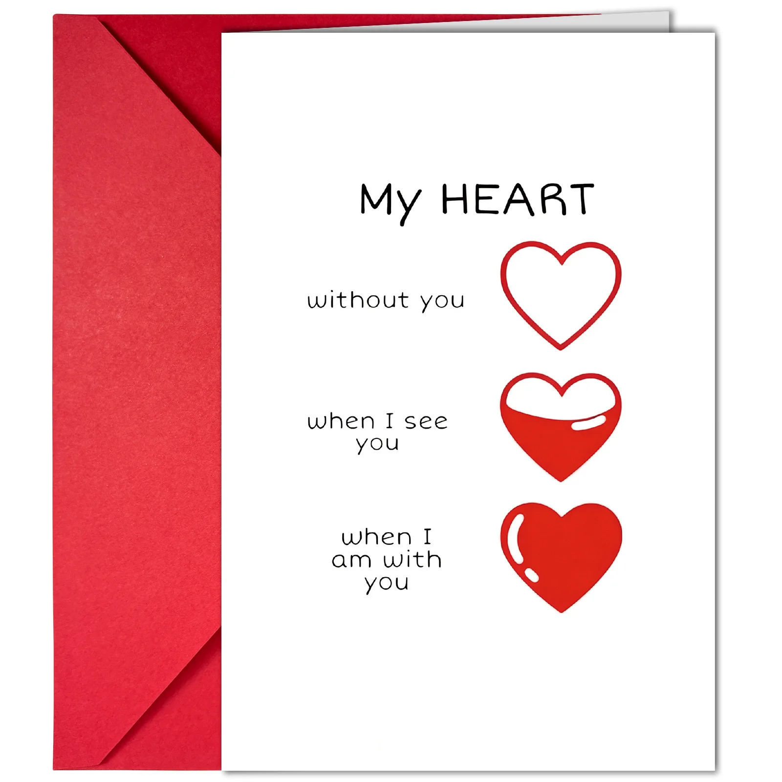 1 Großformatiges Kreatives Valentinstag-Grußkarten-Set mit Umschlag, Blanko-Postkarte, Feiertags-Bestseller-Karte