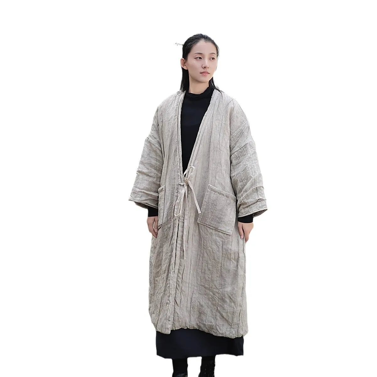 UMI MAO Winter Jacket Thick Wool Roll Plush Artistic Cotton Coat Loose Zen Cardigan Warm Coats Veste Hiver Femme