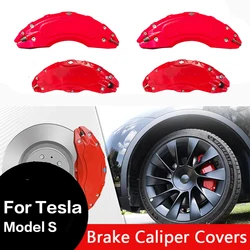 4Pc Brake Caliper Cover For Tesla Model S Accessories Car Modification Accessories Athletic Decoration Covers Model Y 18-24