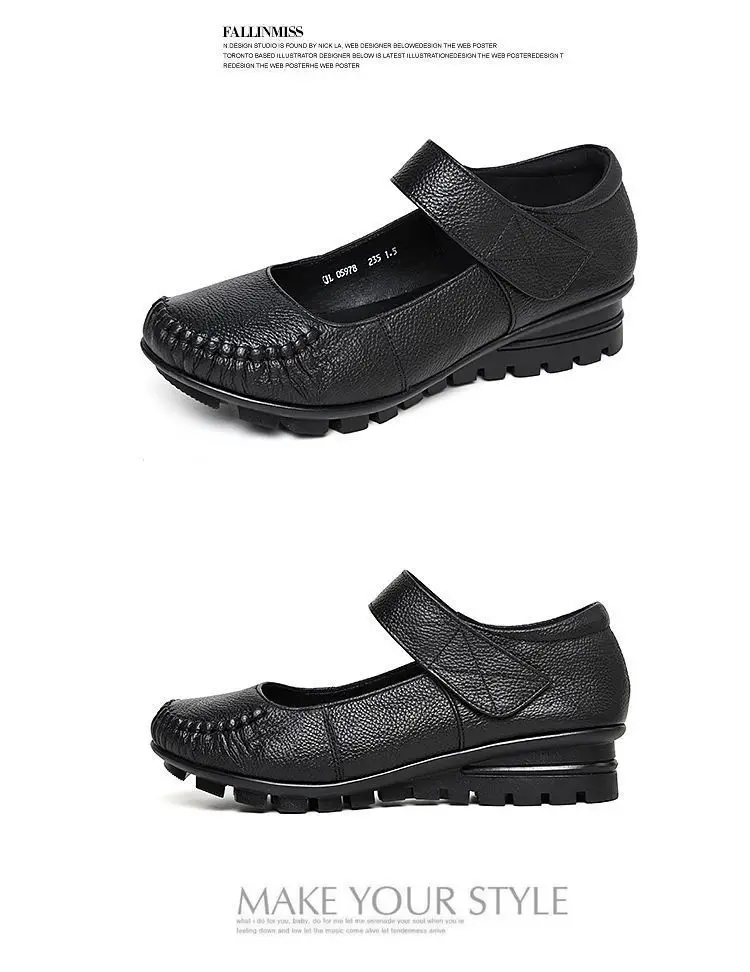 Neue Ankunft Herbst Frauen Schuhe Wohnungen Mary Jane Leder Mokassins Ballett Schuhe Casual Schwarz Loafers Damen Schuhe – Detail 24