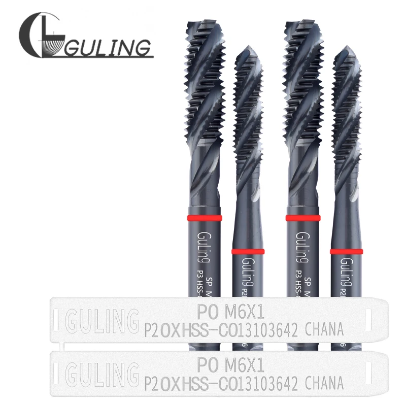GULING 1PCS HSS-CO Red Ring JIS Standard With OX Spiral Fluted Tap M2 M3 M4 M5 M6 M7 M8 M9 M10 M11 M12 Machine Screw Thread Taps