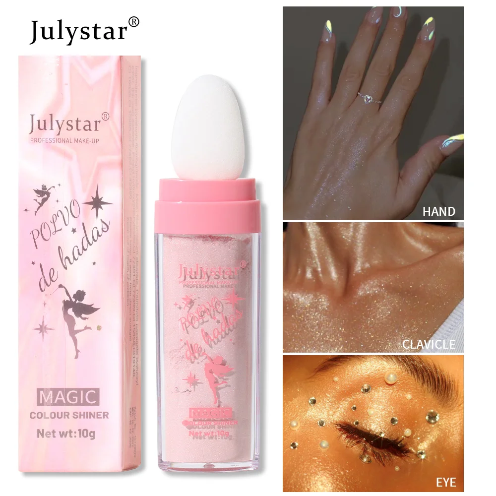 JULYSTAR 하이라이터 리퀴드 파우더 쉬머 컨투어 블러쉬 파우더, 3 차원 리페어, 소녀 얼굴 바디 화장품