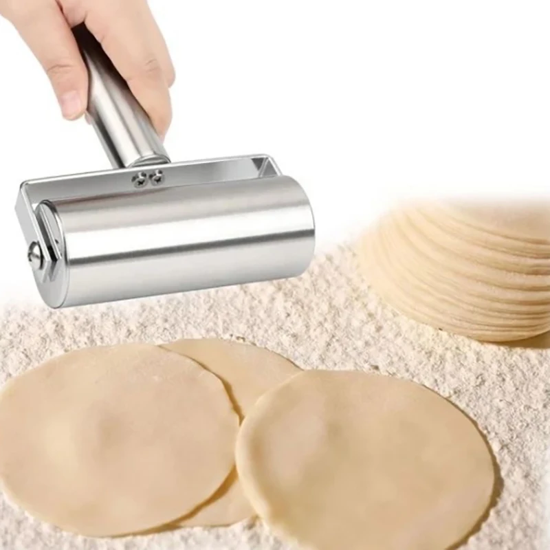 Stainless Steel Double Head Rolling Pin Non-stick Dough Pastry Roller Kitchen Dumplings Machine Noodles Pizza Pies Baking Tools