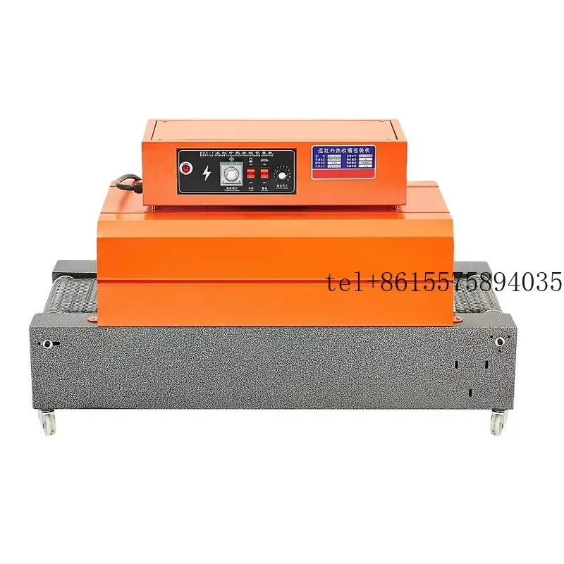 Máquina de Envasado por Termoencogimiento de Película Plástica BSX-1, Máquina de Túnel de Termoencogimiento con Transportador de Rodillos/Red de Hierro