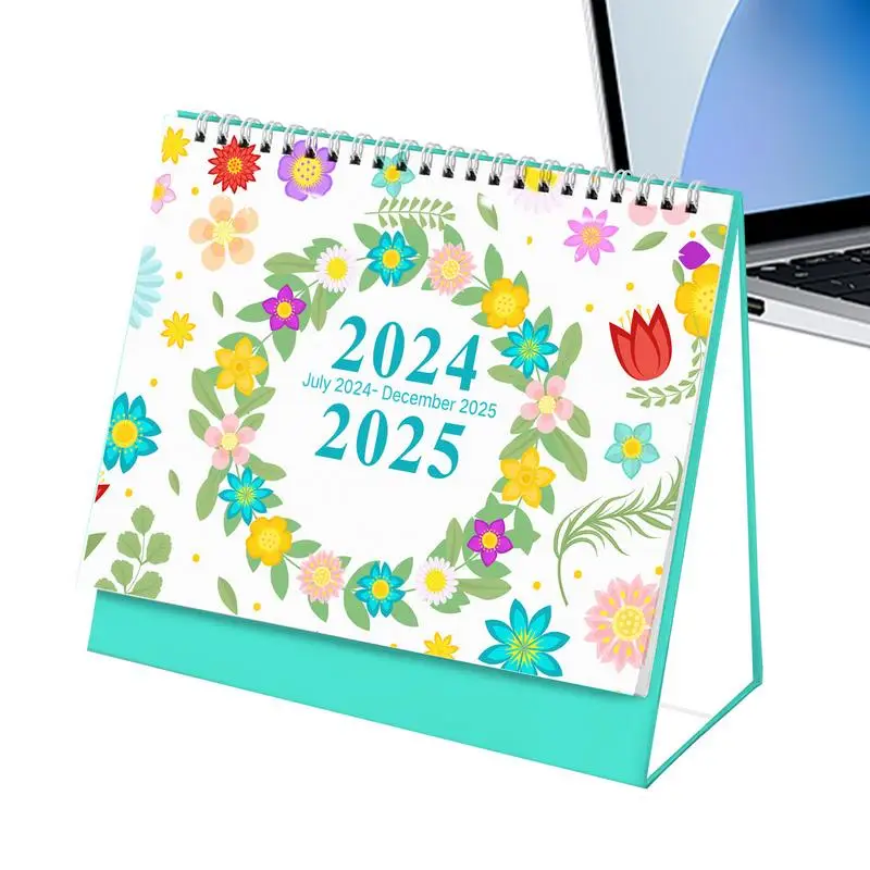 Floral Calendar July 2024-2025 Simplified Desk Calendar 2024-2025 Tear-Away Table Calendar 2024-2025 Desktop Calendar 18 Months