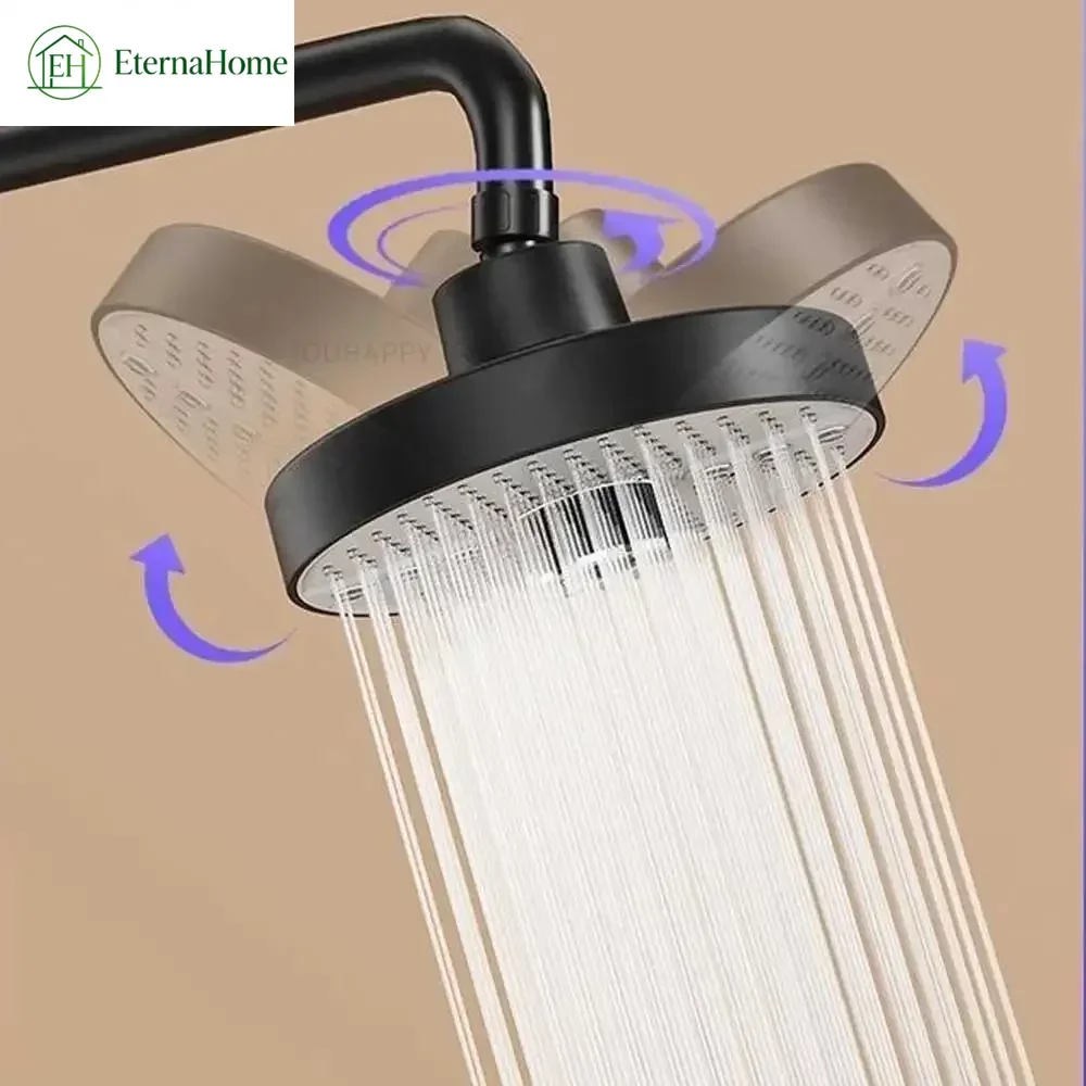 5 Modes Shower Head with High Elastic Silicone Nozzles Knob Adjustable Large Water Flow Shower Head Home Bathroom Accessories 6
