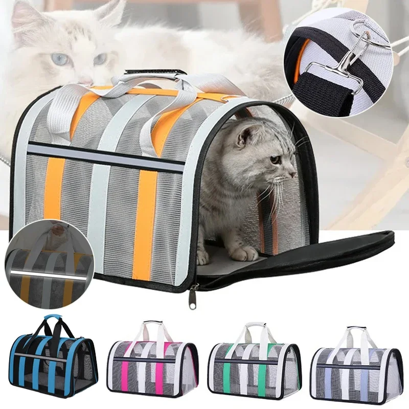 

Portable Pet Carrier Bag Puppy Travel Bags Outdoor Breathable Mesh Small Dog Cat Dogs Foldable Small To Medium Cage Mesh Handbag