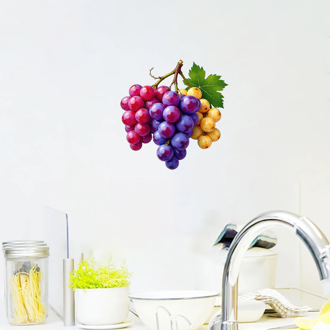 Three Ratels CG145 Colorful grape wall stickers for home decoration kitchen  refrigerator decals