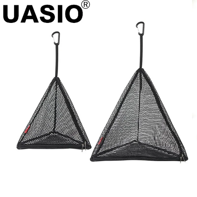 

Outdoor Drying Net Bag PVC Triangle Foldable Grid Drain Breathable with Hook Camping Home Picnic RV Hanging Dry Storage Bag