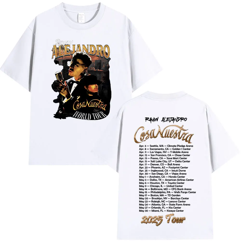 Rauw Alejandro Cosa Nuestra 2025 Tour T-shirt Men Women Vintage Short Sleeve T Shirt Cotton Casual Oversized T-Shirts Streetwear