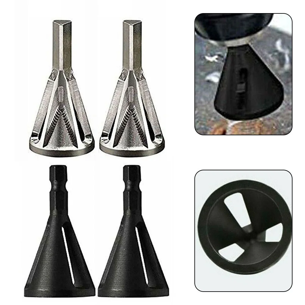 Deburring Externo Chanfro Ferramenta, 1/4 "Hex Shank, Triangular Shank, Remover Burr, Broca para Metal, 4Pcs