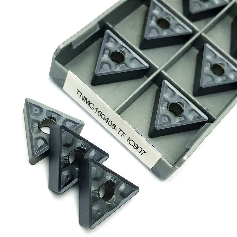 เม็ดมีด TNMG160408 TNMG160404 TF IC907/908เครื่องมือกลึงภายนอก S mesin bubut CNC คาร์ไบด์คุณภาพสูงตัดเครื่องมือกลึงเกินไป